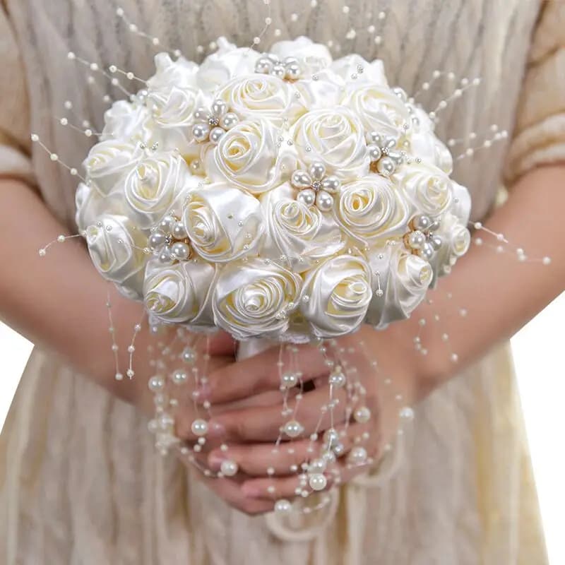 Bouquet cascade de mariée en cristal de haute qualité, accessoires de demoiselles d'honneur, Rose en