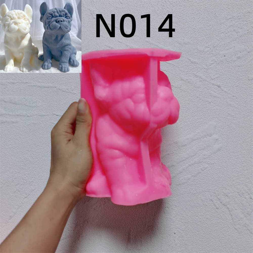 Moule à bougie bouledogue français, chiots d'animaux, cire de soja, en Silicone, chiot, amoureux des