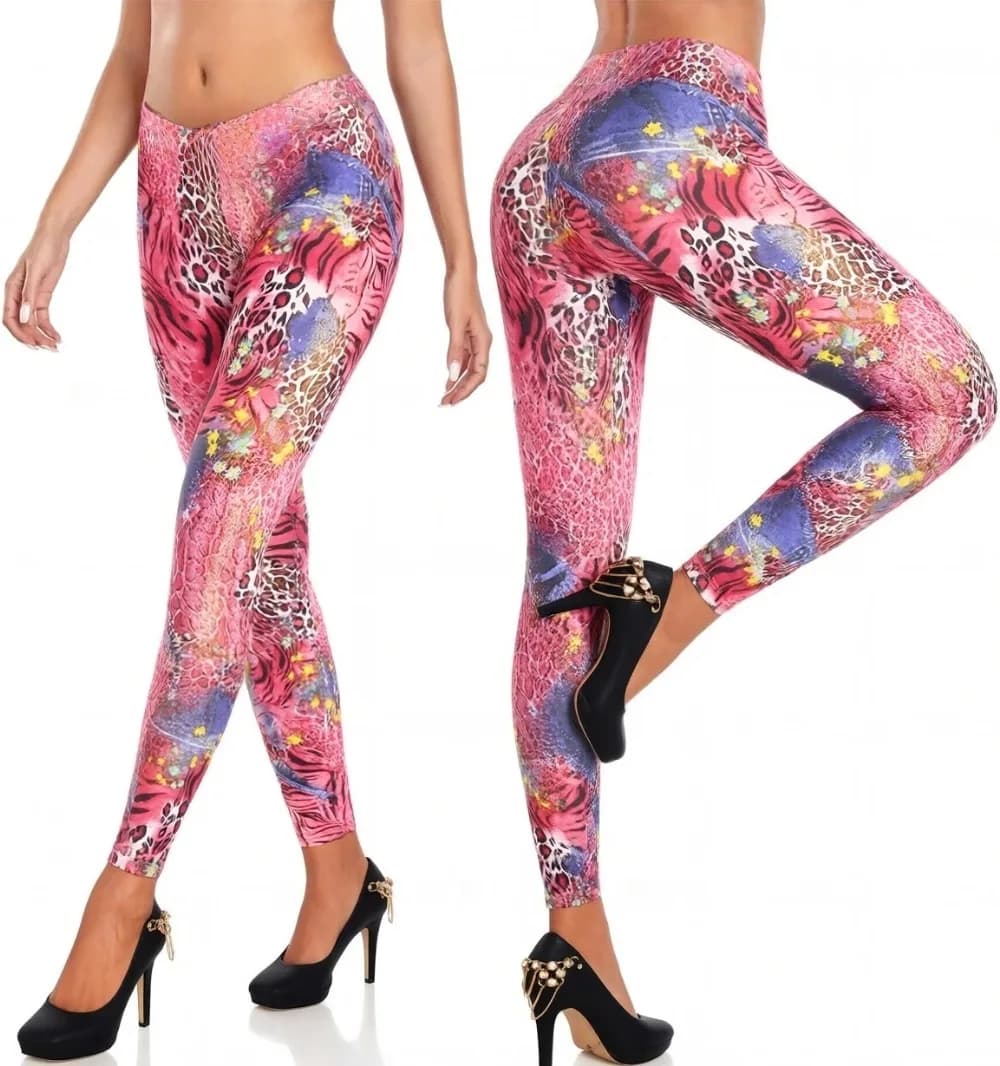 Leggings pour femmes sport gym collants taille haute pantalons décontractés slim imprimé fitness yog