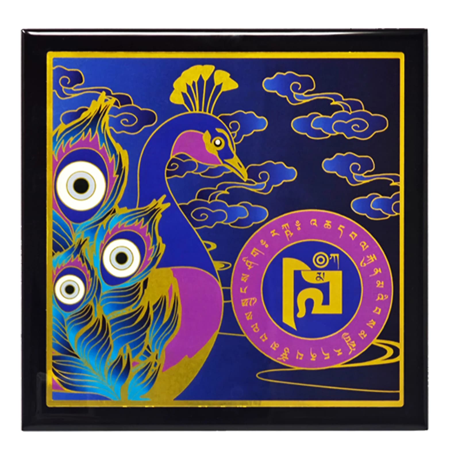 Plaque de paon magique, porte-bonheur, richesse, amulette de protection pour la maison, 2025