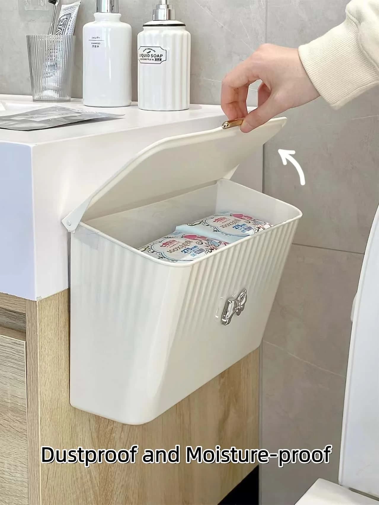 Boîte de rangement murale pour salle de bain, organiseur de serviettes hygiéniques, cosmétiques, sou