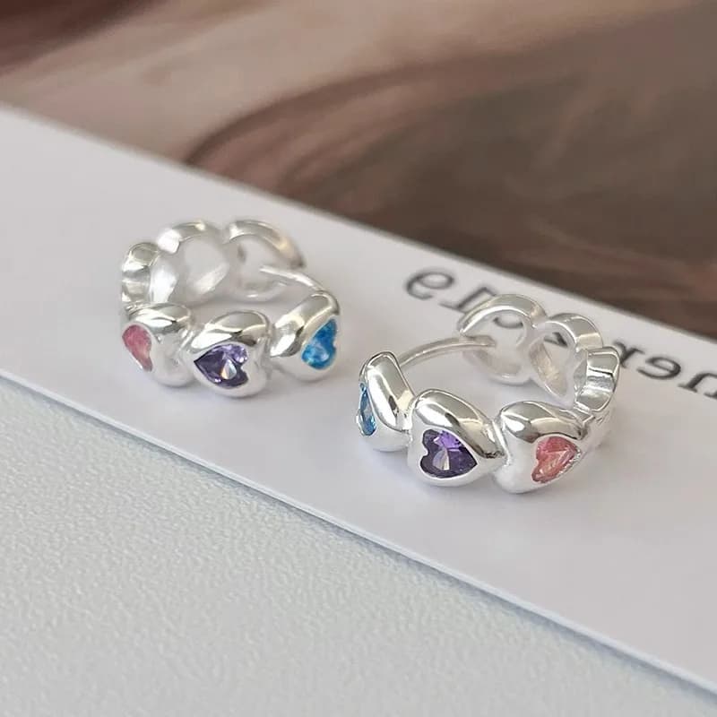 VENTFILLE-Boucle d'oreille Love Herat en argent regardé 925 pour femme, bijoux romantiques doux, irr