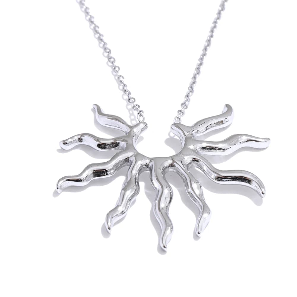 NiNice colliers pour femmes bijoux en acier inoxydable pendentif soleil accessoire étanche cadeau de