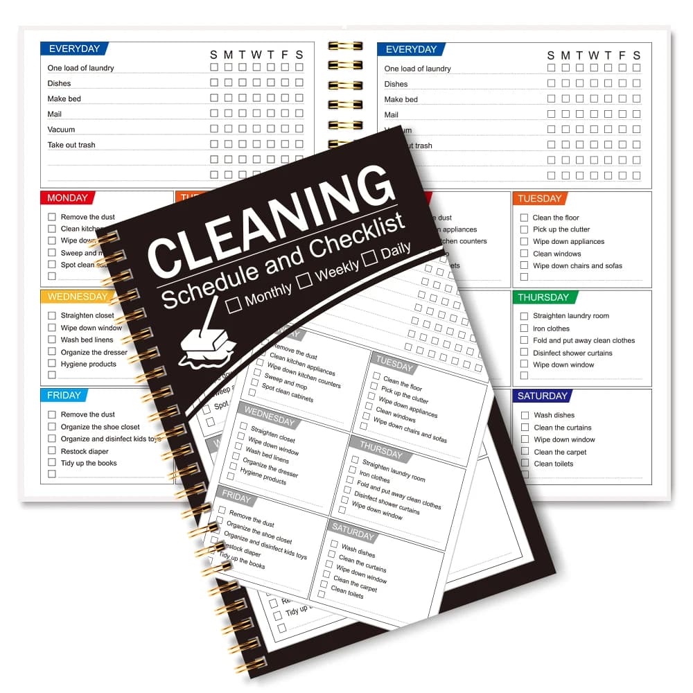 Planificateur de nettoyage A5, calendrier de nettoyage hebdomadaire, journal d'organisation à domici