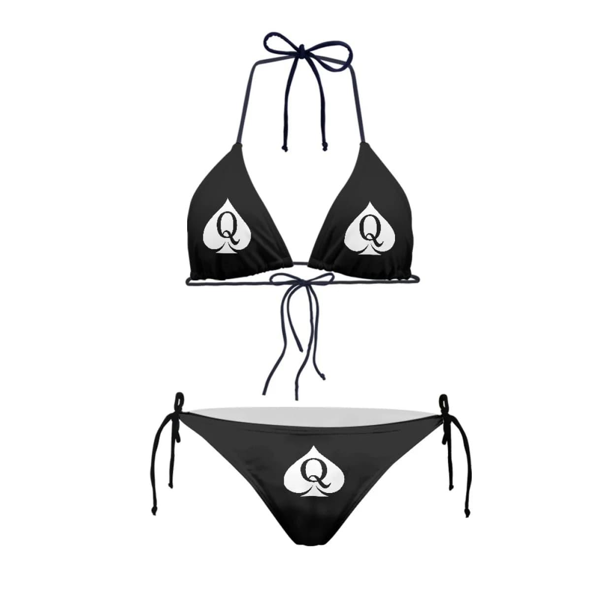 Queen of Spades-Maillot de bain dos nu avec bikini pour femme, haut de bikini sexy, string en UL, ma