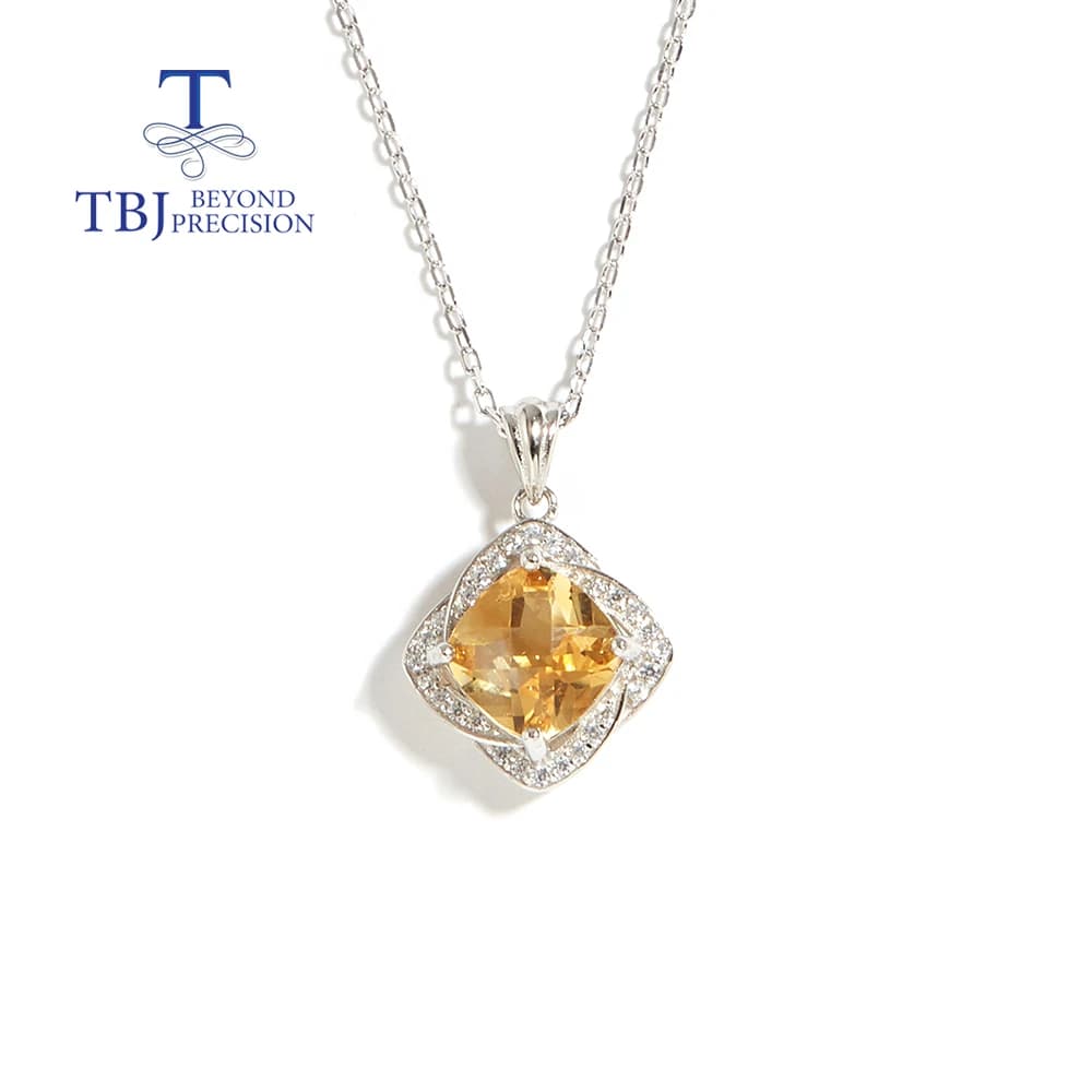 Pendentif en argent S925 pour filles et femmes, pierre précieuse naturelle, papeterie simple et élég