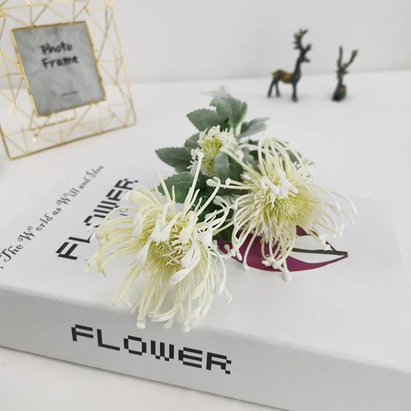 Couronne de fleurs de chrysanthème artificiel, décoration d'intérieur, décoration de mariage, dispos