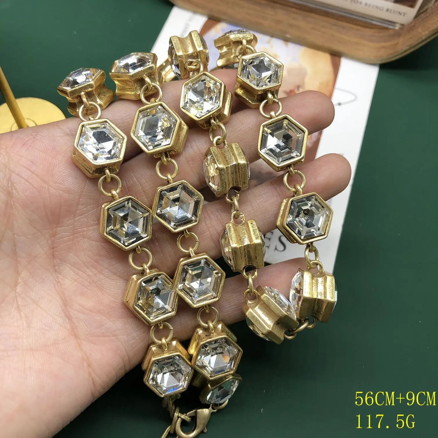 KEQIU – collier en forme de diamant, bijoux Vintage, chaîne de pull, ensemble de colliers avec pierr