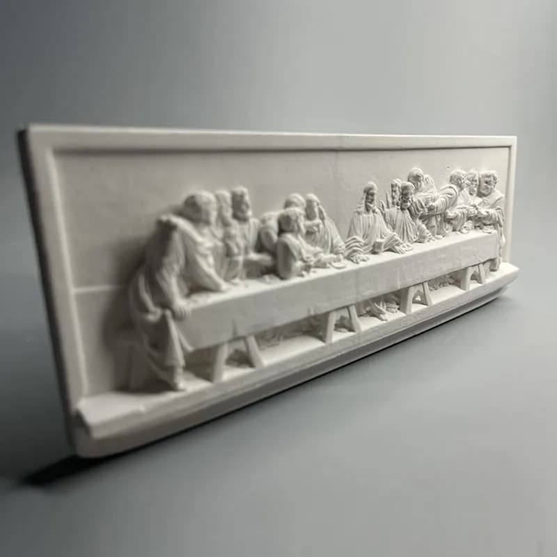 Ornements décoratifs en plâtre en relief rétro de la Dernière Cène, peinture stéréoscopique de Da Vi