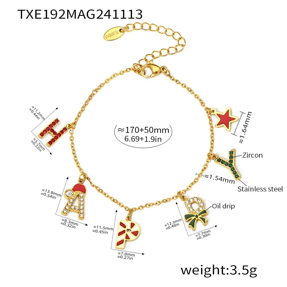 Amaiyllis – collier de luxe en émail incrusté de Zircon, lettre heureuse, Bracelet, boucles d'oreill