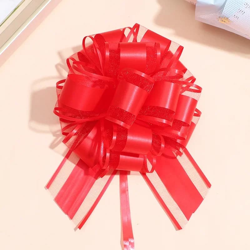 Ruban blanc pour voiture de mariage, 1/5 pièces, nœuds de traction, emballage cadeau, décoration de