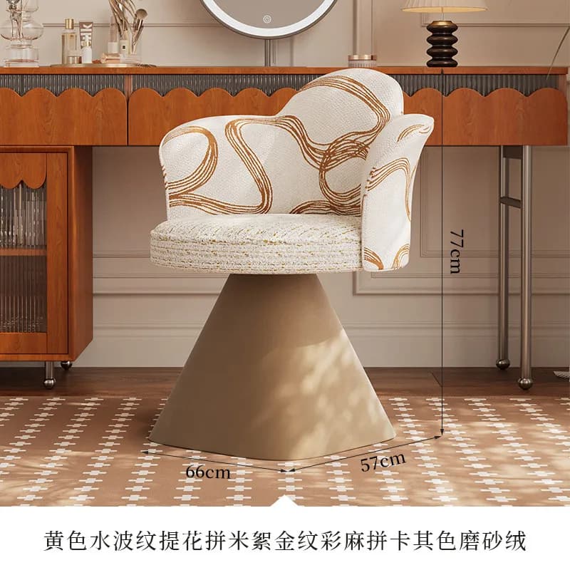 Fauteuil pivotant de maquillage, tabouret de coiffeuse, fauteuil d'appoint pour salon et chambre, de