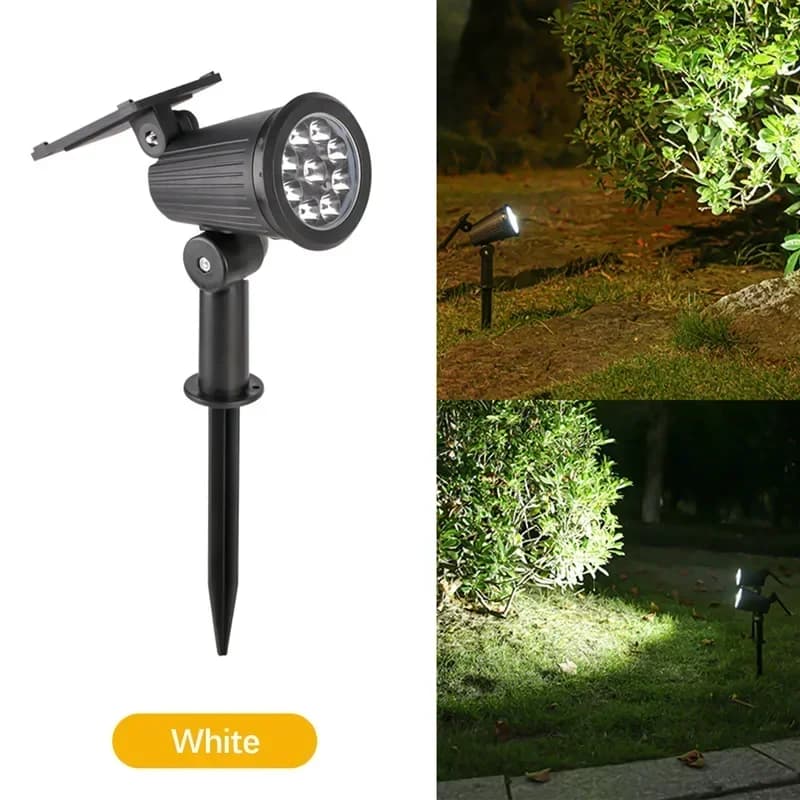 Projecteur solaire extérieur étanche avec luminosité réglable, idéal pour la décoration de jardin, c