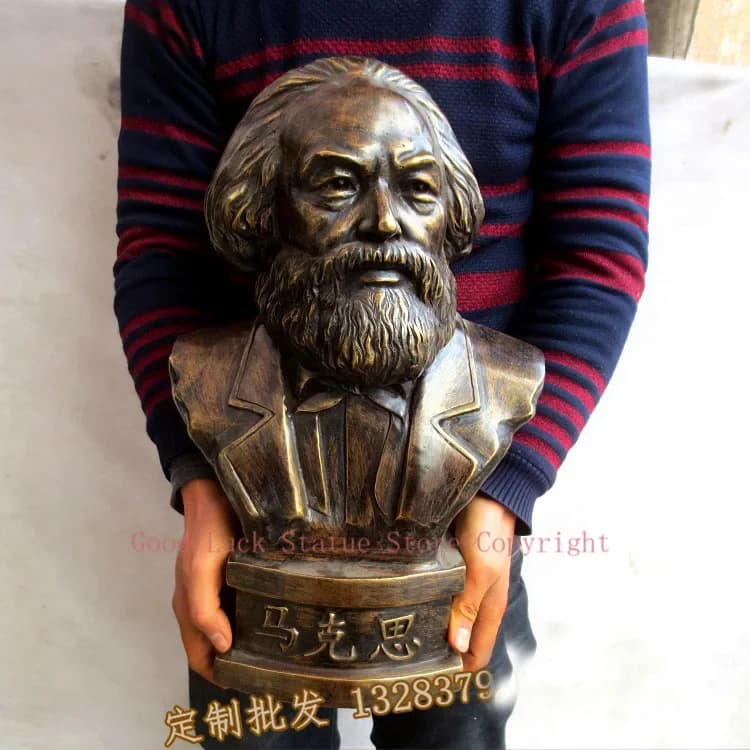 Statue de portrait en bronze, art décoratif pour salle de bureau, école, communion, marxisme, révolu