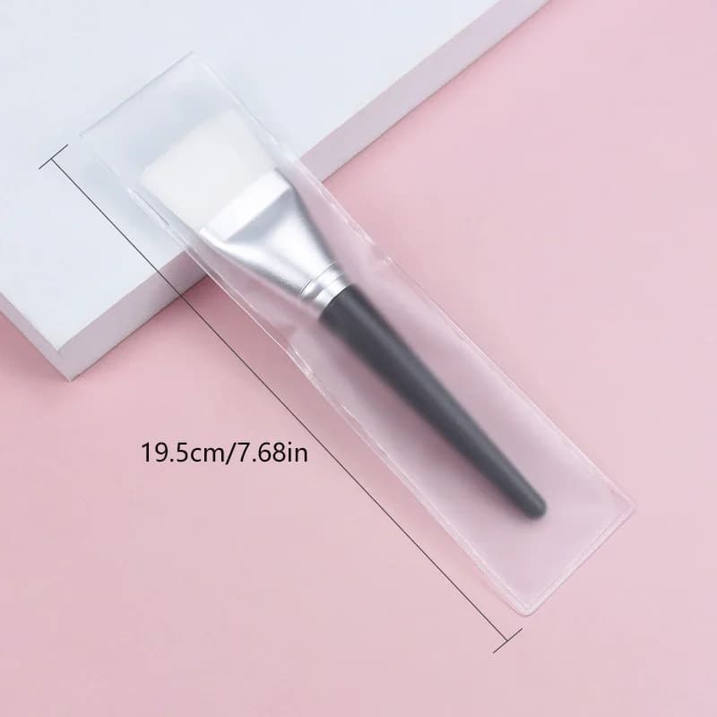 Pinceau plat fin pour masque facial, poils doux blancs, applicateur corporel, outil spécifique pour