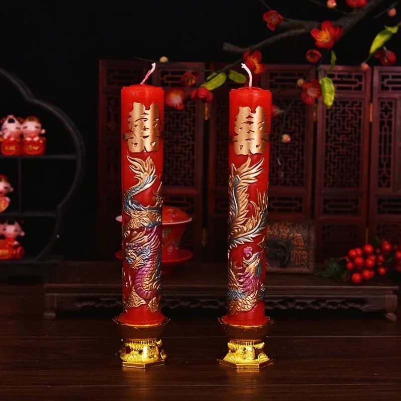 Décoration de Cérémonie de Mariage, Style Chinois, Chambre des Patients Dragon et Phénix, Paire d'In