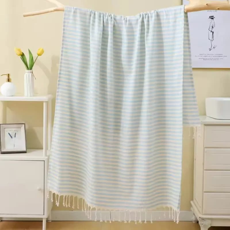 100x200 cm offre spéciale serviettes de plage de luxe rayé gland 100% coton Sauna Spa serviette de b