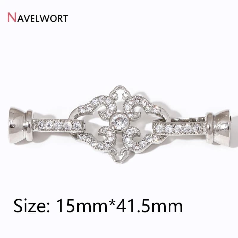 Connecteur en laiton plaqué or 18 carats avec zircon, fermoir pour bijoux, fermoir pour bracelet, fe