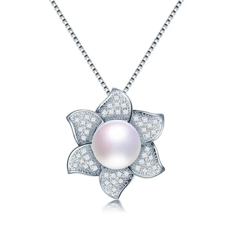 Dainashi-Collier de perles d'eau douce naturelles pour femme, croix en argent regardé 100%, bijoux p