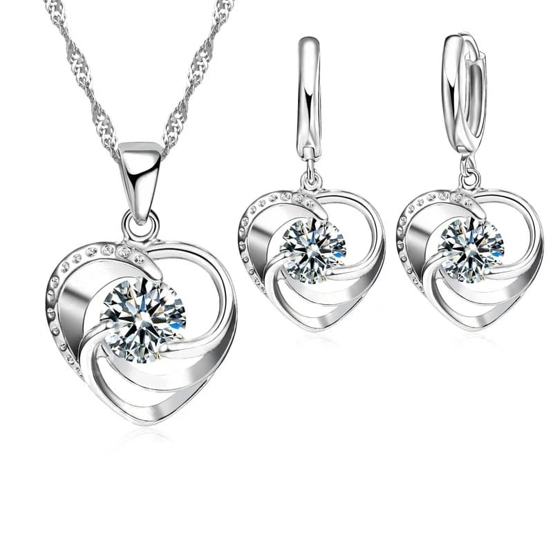 Ensemble de boucles d'oreilles et collier estampillés en argent Sterling 925, longue chaîne, Style r