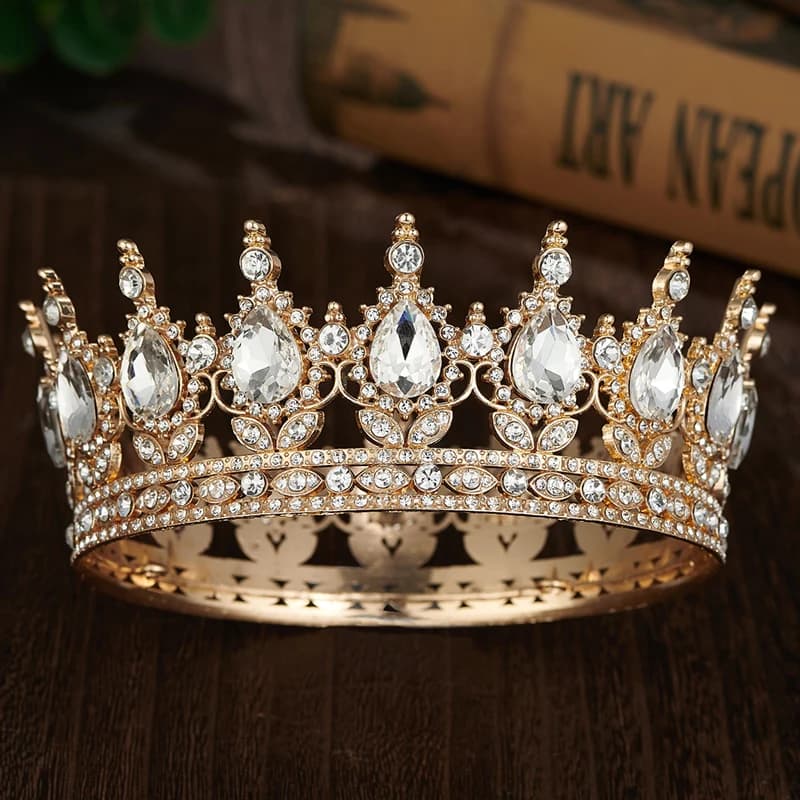 Diadèmes et Couronnes pour ixde Mariage, Reine Royale, dériv, Strass Ronds, Patients, Gâteau, Bijoux