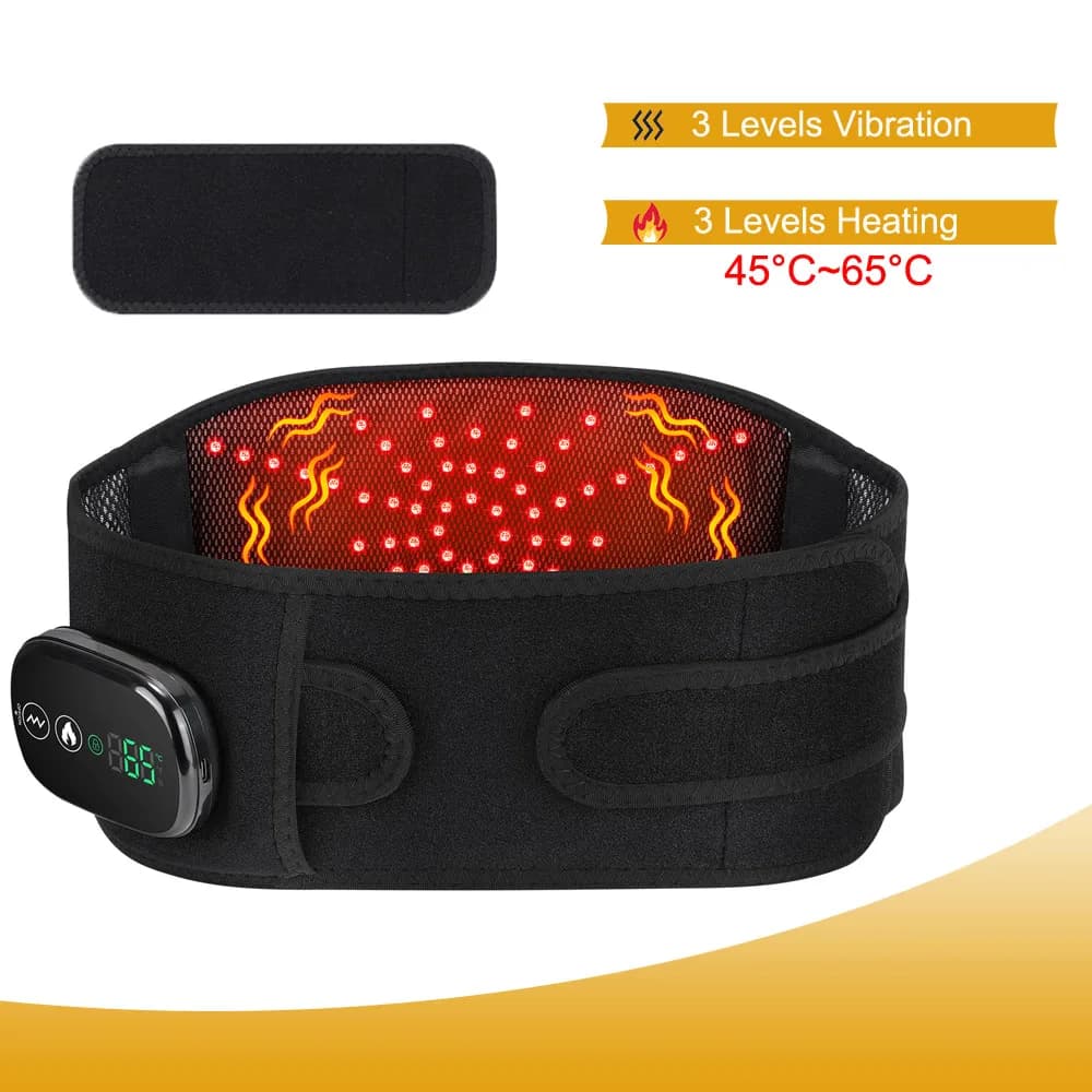 Ceinture de massage à air comprimé avec compresse chaude, masseur lombaire chauffant et vibrant, sou