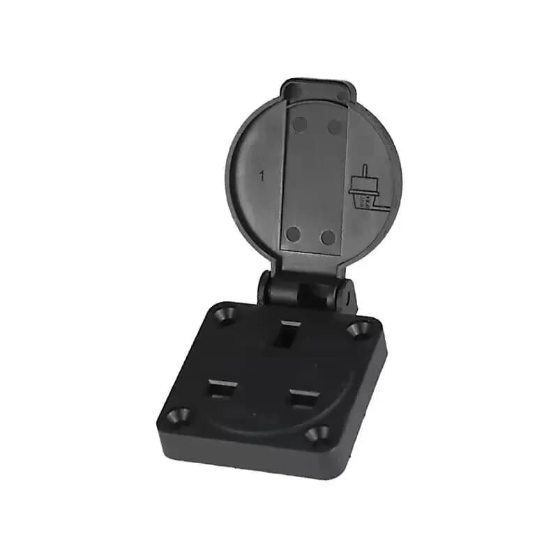 1 prise industrielle étanche noire et bleue 13A pour extérieur/intérieur avec couvercle pour jardin,
