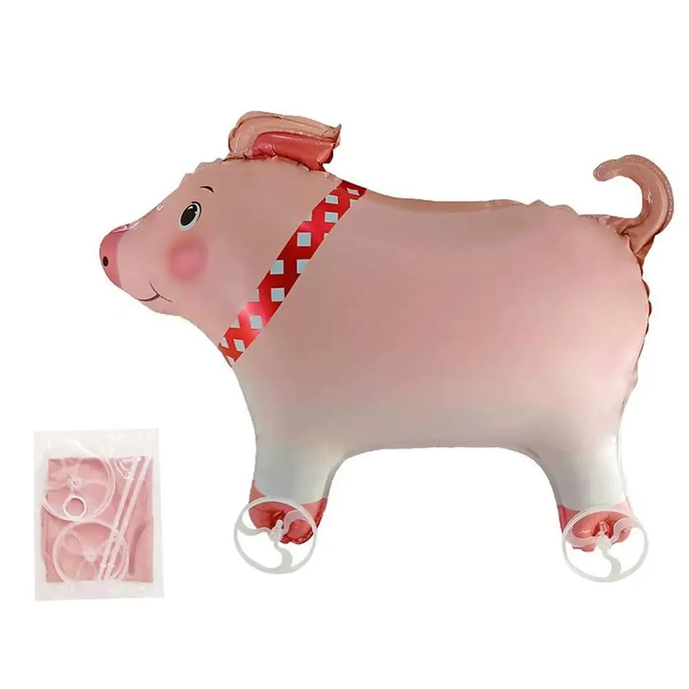 1 pièce Ballons animaux de dessin animé avec roues, pour la marche en extérieur, décorations de fête