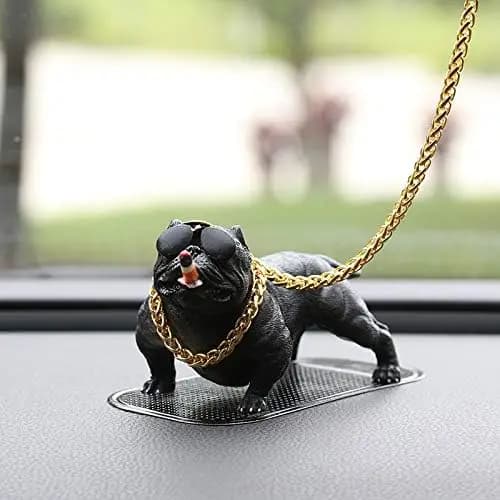 Ornement bouledogue de voiture, personnalité haut de gamme, décoration de tableau de bord de voiture