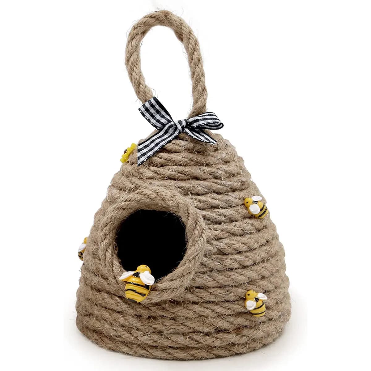 Décor de ruche en Jute suspendu, plateau à plusieurs niveaux d'abeille, décoration mignonne faite à