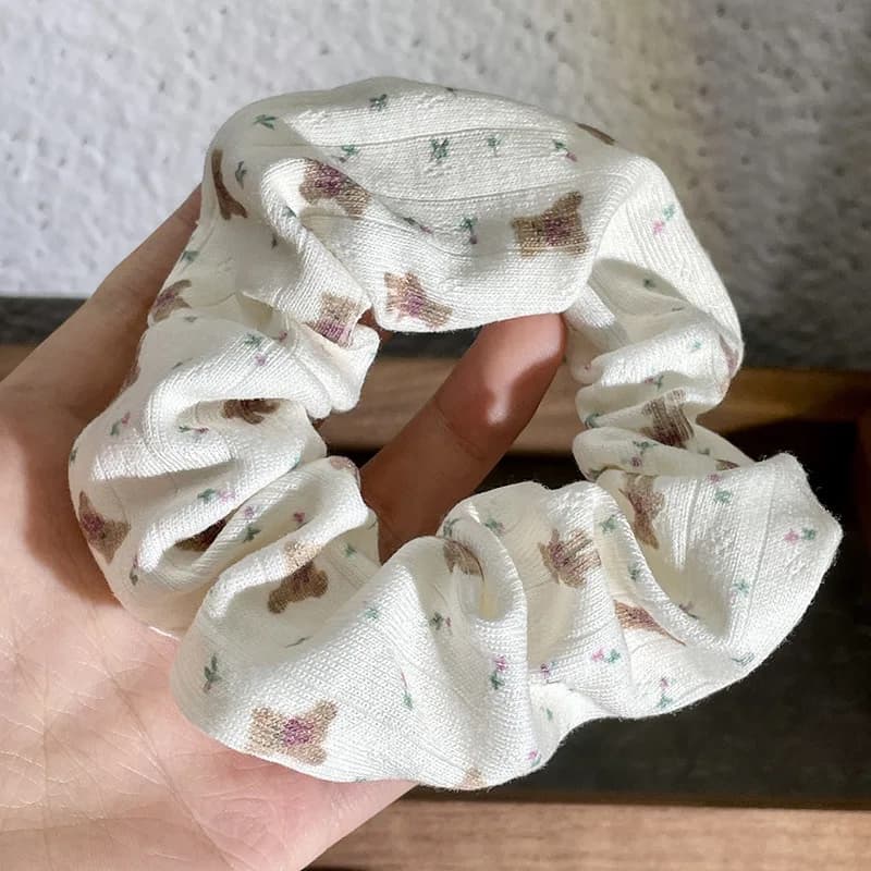 Ours bandeau dessin animé mignon gros intestin anneau tricoté bandeau côté queue de cheval cheveux a