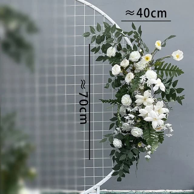 Rangée de fleurs artificielles, accessoires de mariage, Arrangement d'arc de fleurs artificielles, d