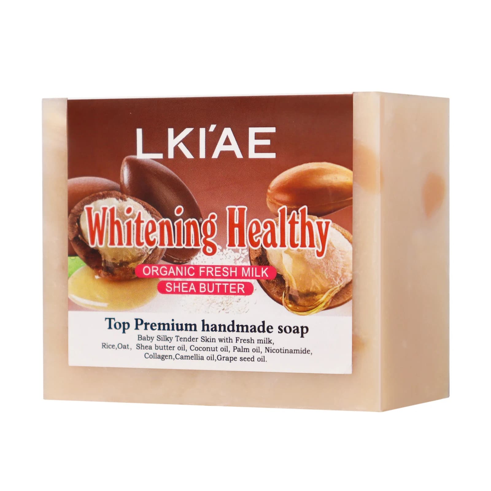 Savon au lait frais biologique blanchissant, barre de savon à l'avoine faite à la main pour le visag