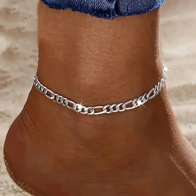 Bracelets de cheville en argent sterling 925, chaîne de 4MM y2k pour femmes et hommes, jolis bijoux 