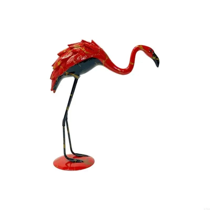Statues flamants roses, décorations Table, sculptures d'oiseaux en résine, ornements, Figurines à co