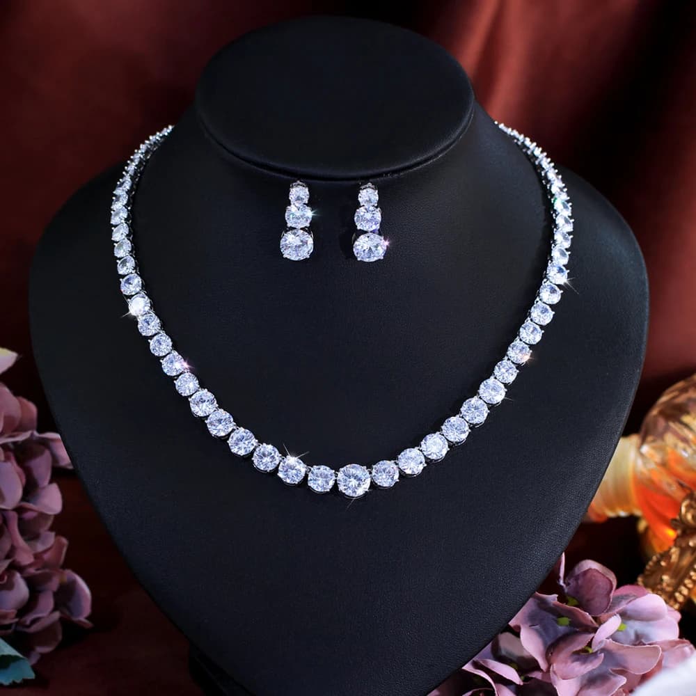 ThreeGraces 2026 Nouvelle Collection Parure de Bijoux Mariage Femme Zirconium Multicolore Brillant C