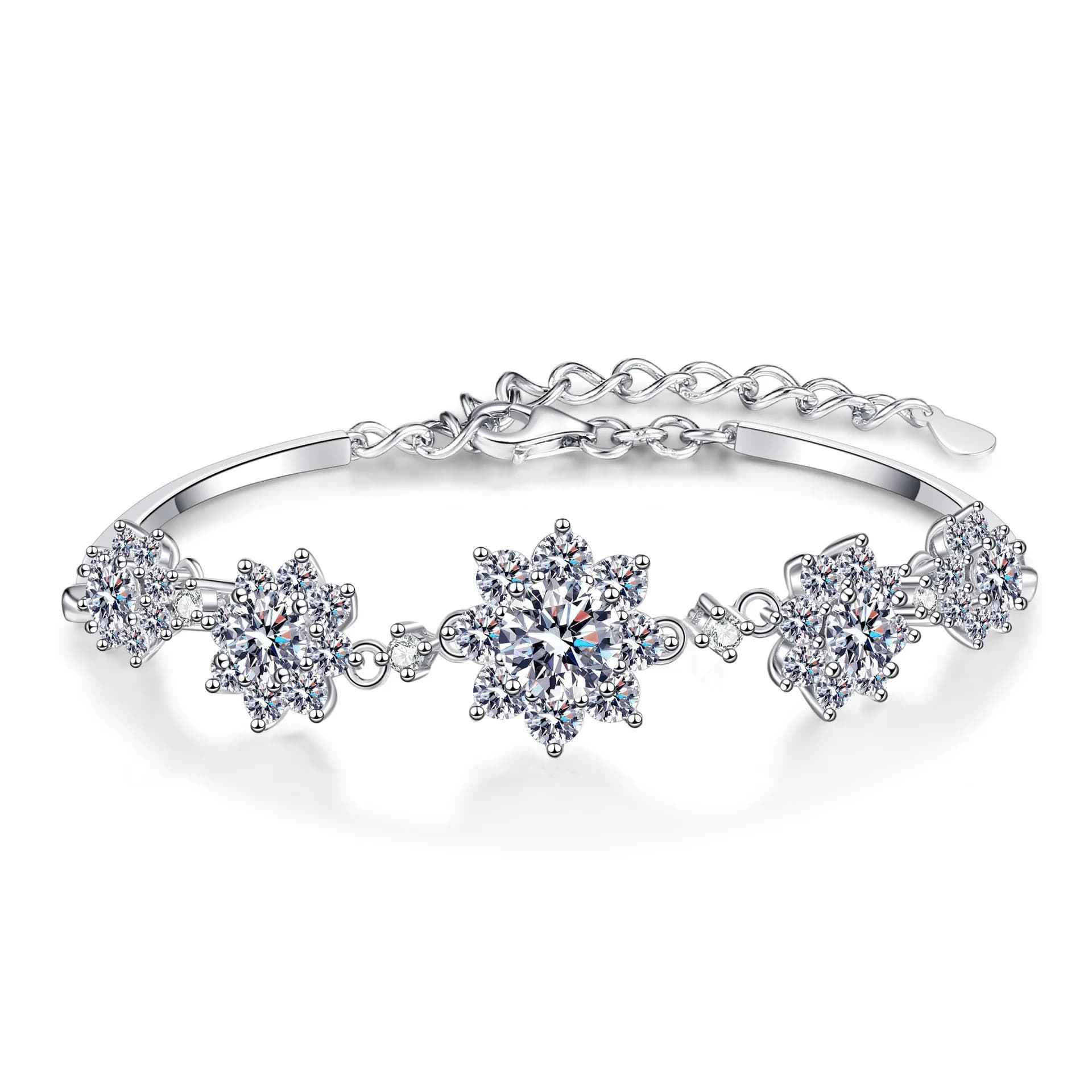 Bracelet en diamant Moissanite ronde pour femme, bracelet de mariage GRA, ignorez les bijoux en arge