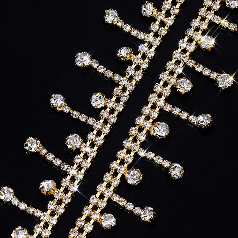 Ducrystal 40-90CMYard Chaîne de garniture en verre cristal scintillant, Strass en verre, Pampilles e