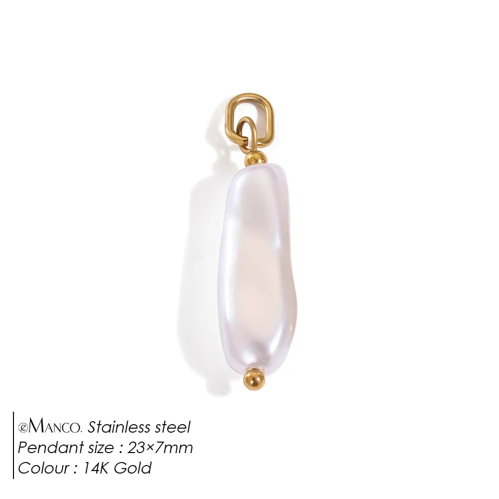 Breloques en acier inoxydable EManco, style minimaliste avec éléments en perles d'imitation, idéales