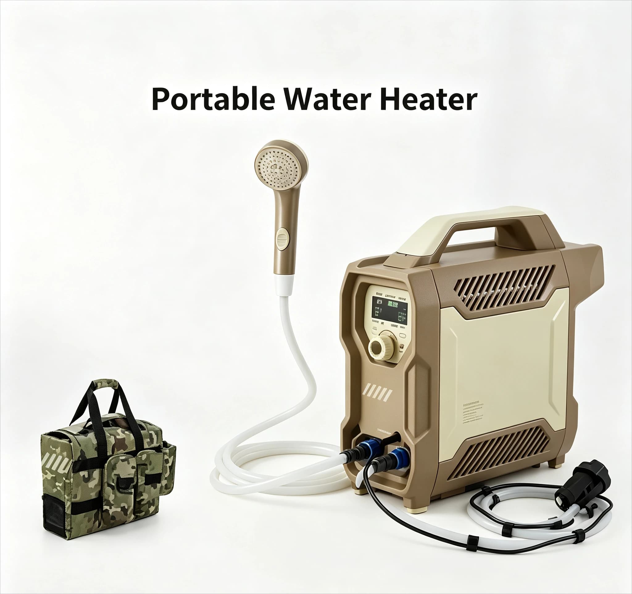 Chauffe-eau électrique portable, chauffage rapide, multifonctionnel, douche de camping en plein air,