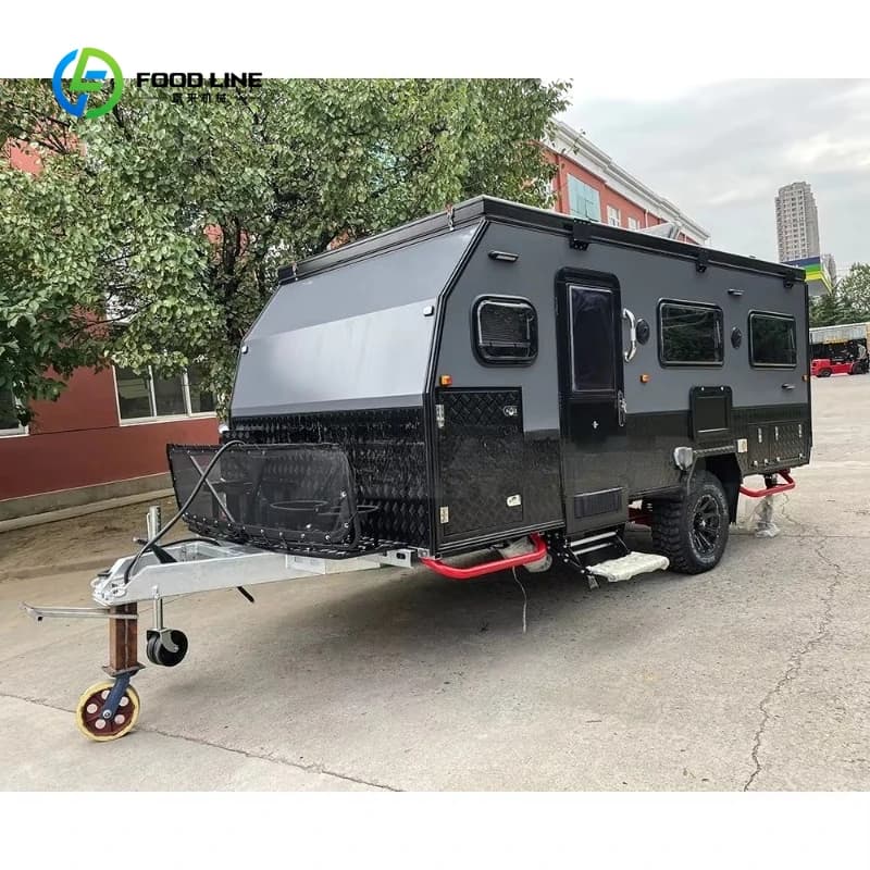 Caravane tout-terrain sur mesure, nouvelle, avec toit relevable, 15 pieds, pour 4 personnes, avec sa