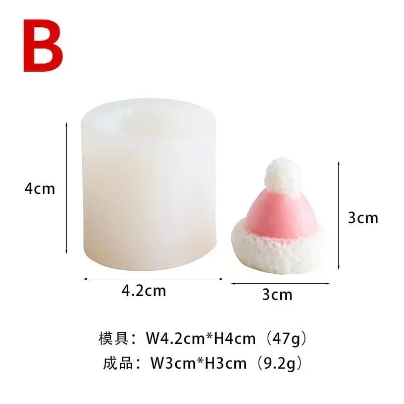 Moules en silicone créatifs faits à la main pour la décoration, chapeau de Noël, bougie à géométrie 