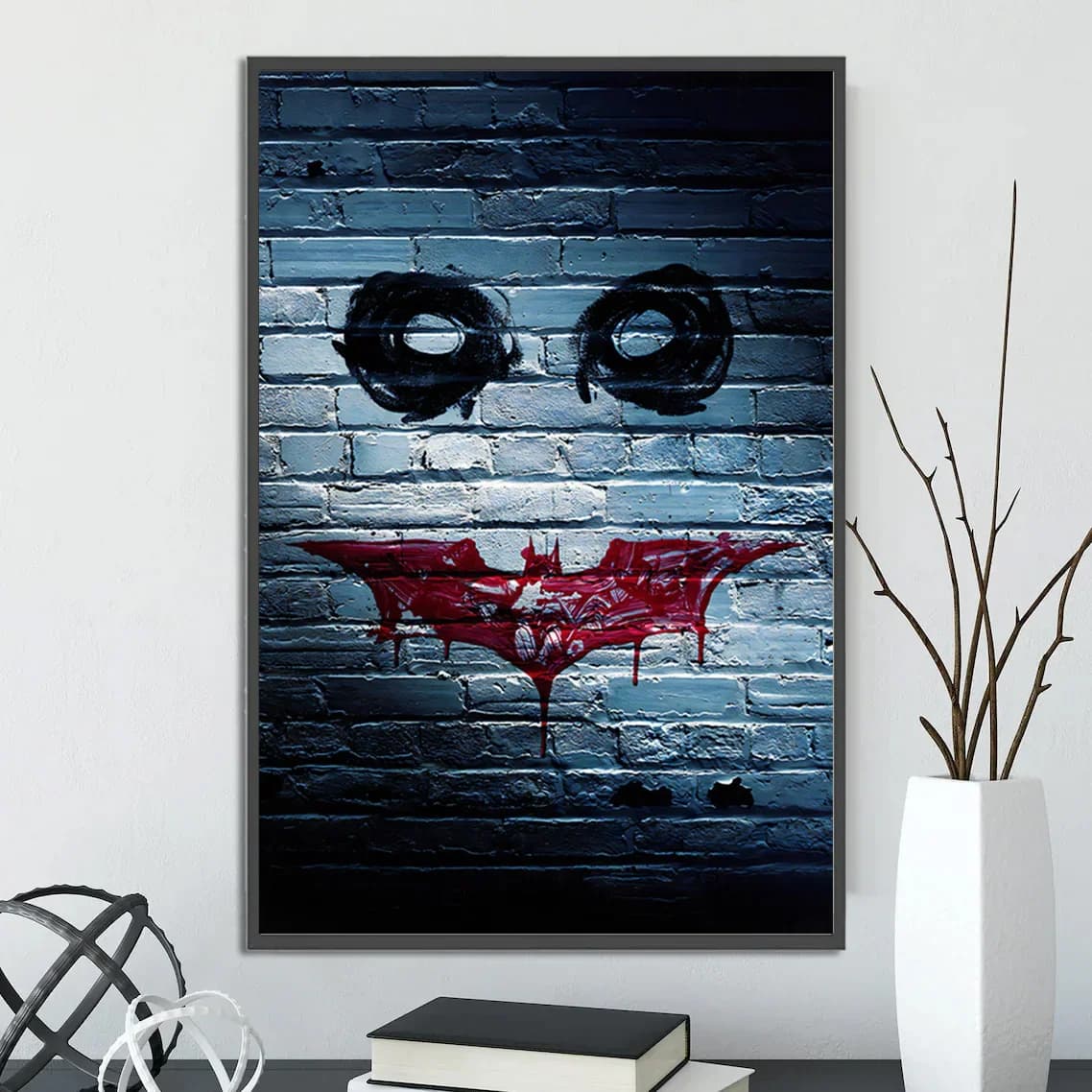 Décoration murale toile peinture DC Batman le chevalier noir figurines de film auto-adhésives mur Ar