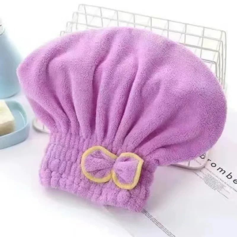1 pièce Bonnet de séchage rapide pour cheveux, avec nœud, accessoires de salle de bain, bonnets de d