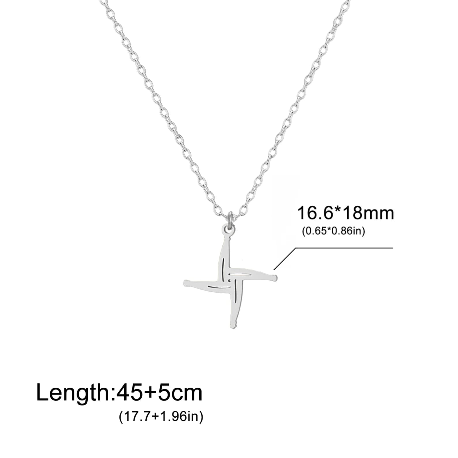 Collier croix de St. Brigid pour femmes et hommes, collier de déesse Brigid en acier inoxydable, bij