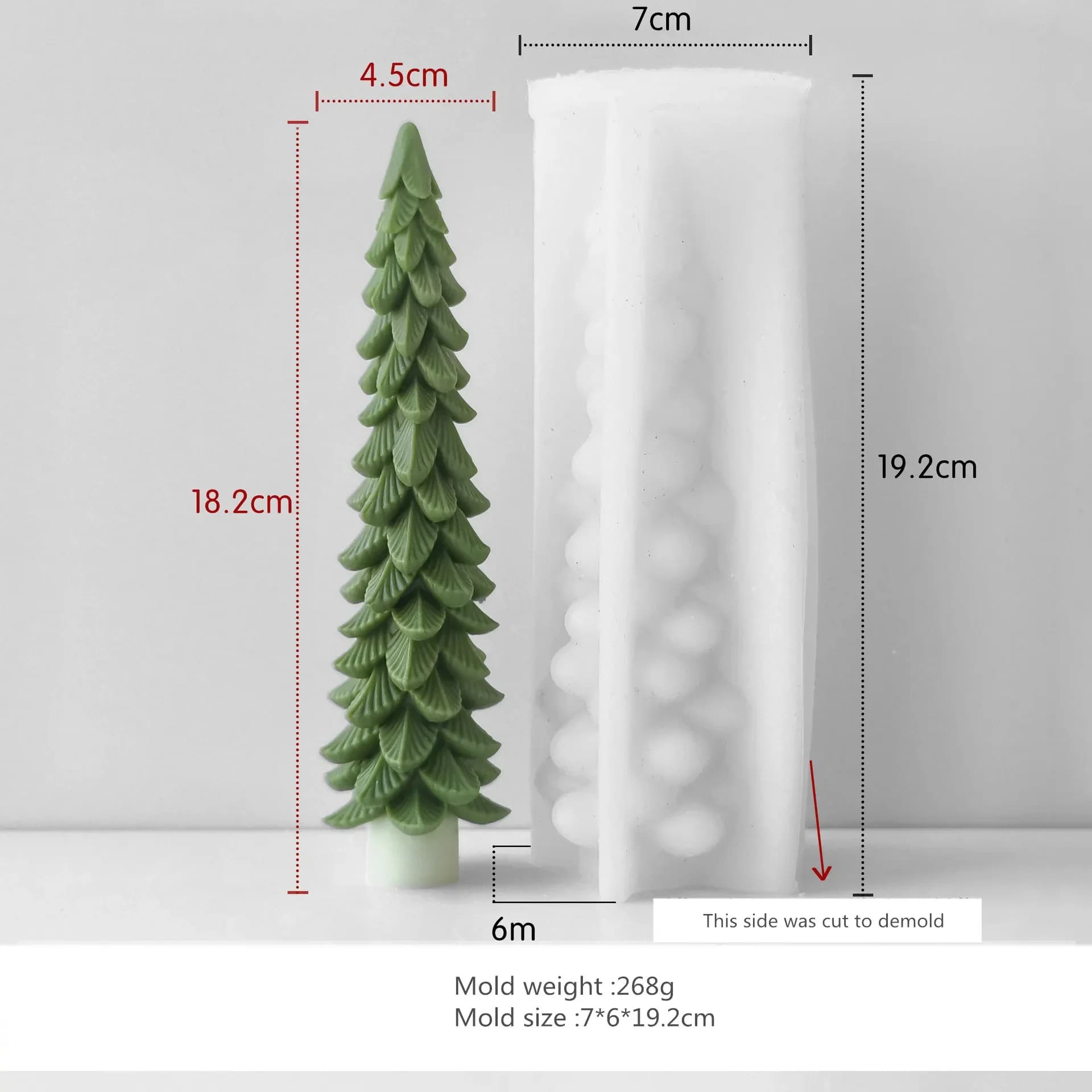 Moule à bougie en silicone pour sapin de Noël bricolage, plâtre aromatique fait à la main, moule en 