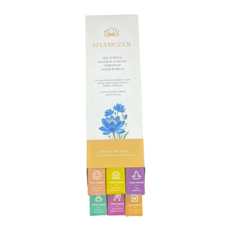 6 parfums d'humeur de qualité (mise au point/yoga/célébration/maison/matin/pureté) |   Cadeaux d'aro