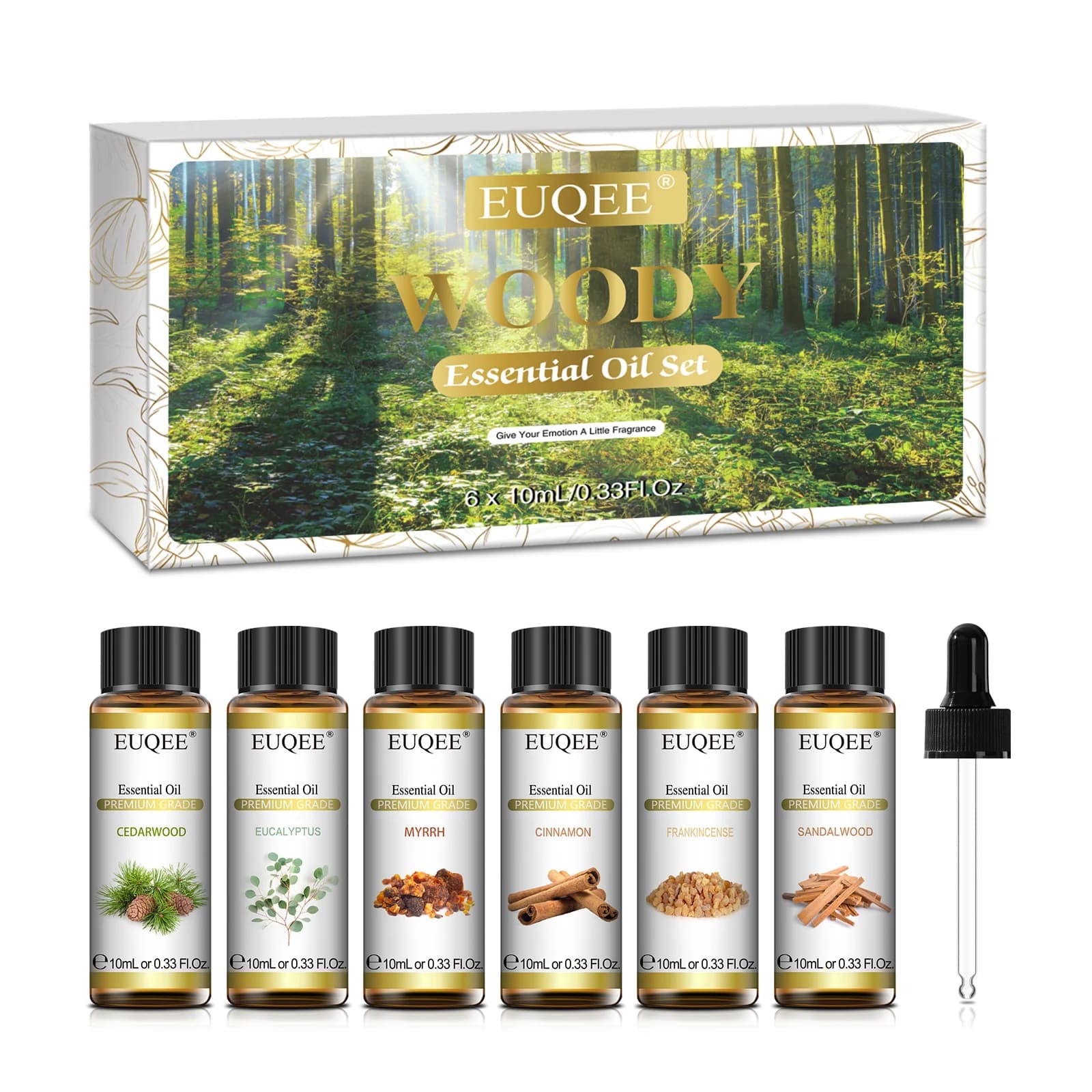EUQEE 6 bâtonnets / set d'huiles essentielles Humidificateur diffuseur bougie aromathérapie Bois de 
