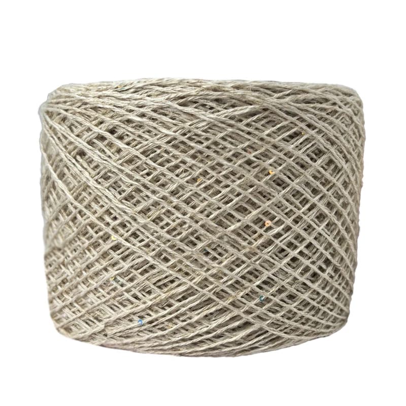 Fil de lin naturel brut avec mini-paillettes, 95% lin naturel, fil de dentelle fait main pour DIY, p