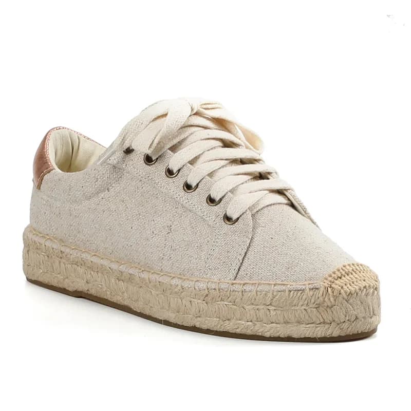 Espadrilles plates en chanvre pour femmes, confortables avec plateforme décontractée et Parker rond,